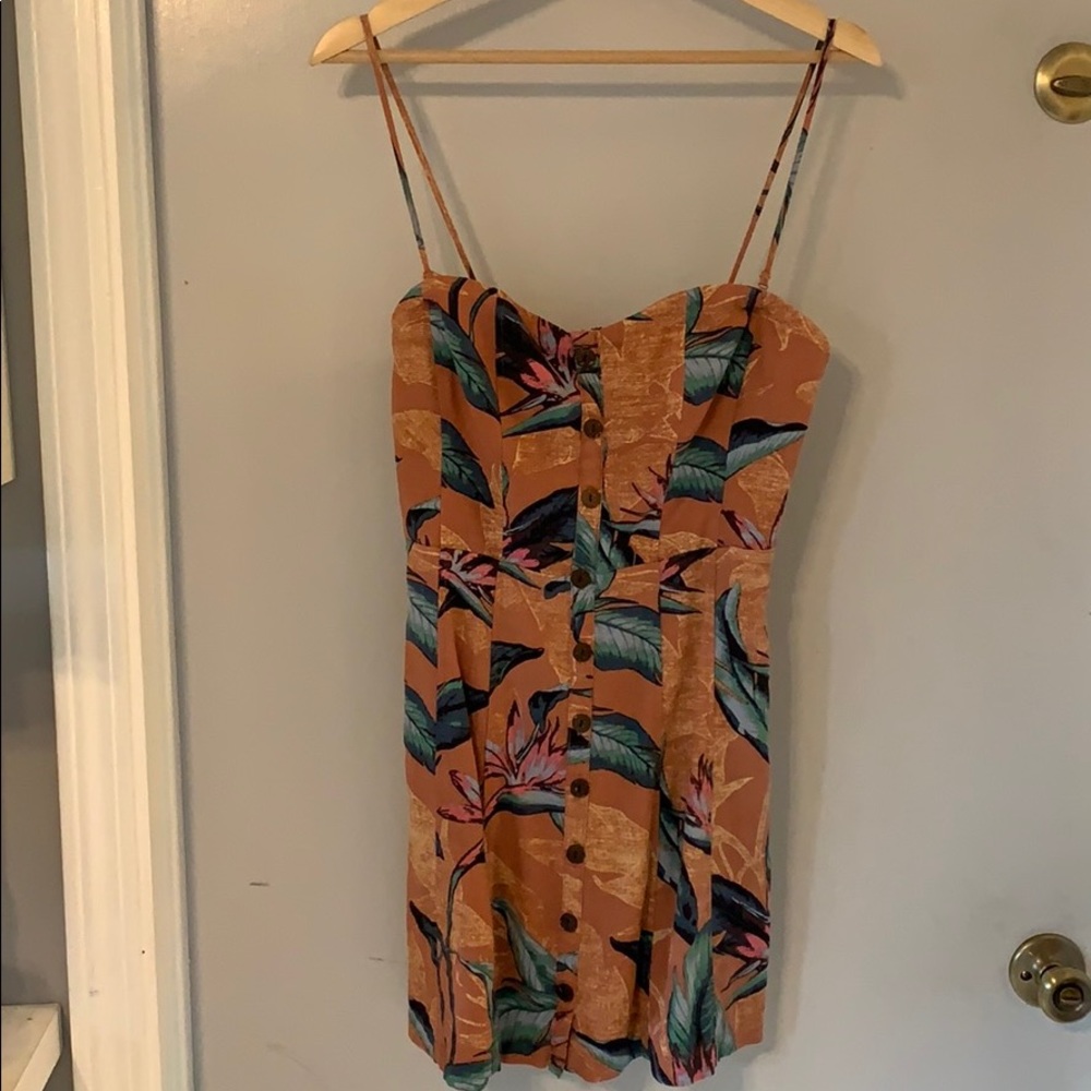 Urban Outfitters blue birds of paradise dress